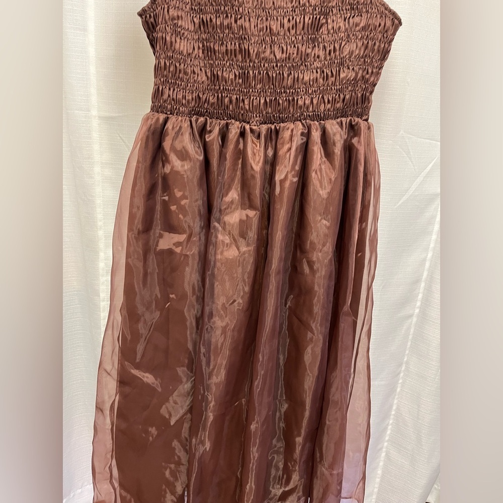 Sofie the label taffeta midi brown dress whimsigoth/fairycore style | size S - Picture 6 of 8